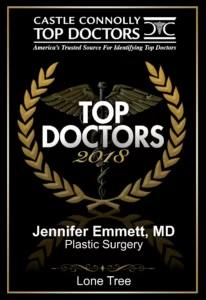 Castle Connolly Top Doctors Award - Jennifer Emmett, MD. Plastic Surgery 2018